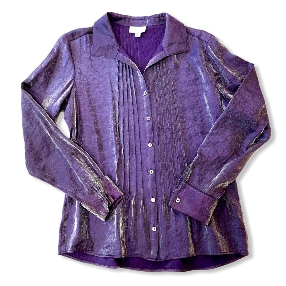 Coldwater Creek Purple Iridescent Shimmer Blouse